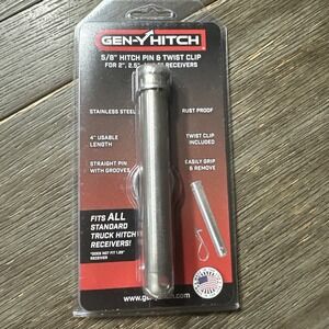 GEN-Y 5/8" Hitch Pin 4" Useable Length twist clip for 2",2.5", and 3" receivers
